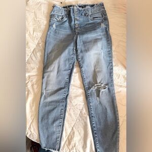 Distressed KUT Light Blue Women's Jeans